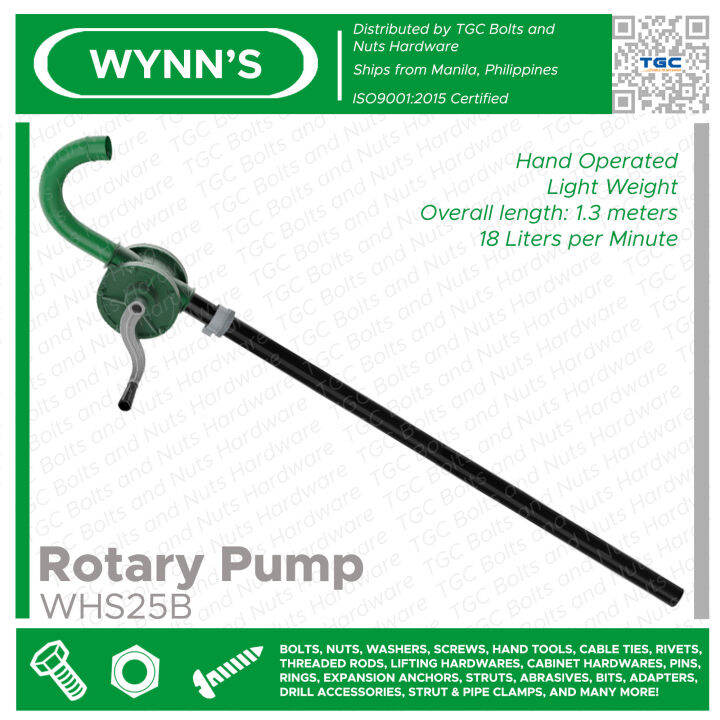 Wynns Rotary Oil Pump / Hand Manual Operated Rotary Drum Barrel Pump