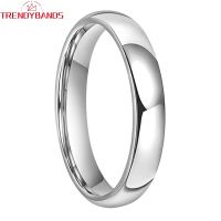 4mm Tungsten Rings for Women Men Wedding Band Engagement Fashion Jewelry Domed Polished Shiny Comfort Fit