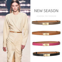 แบรนด์หรูหนังผู้หญิงเข็มขัดเอว DesignerWomen ชุดปาร์ตี้ Cowhide Knot เข็มขัด Gold Alloy Buckle Waistband กางเกงยีนส์หญิง Gift