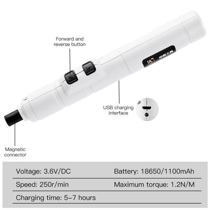 vastar-ไขควงไฟฟ้าขนาดเล็ก-ชุดดอกสว่านไขควงไฟฟ้า-usb-ไร้สายพร้อมหัวเจาะ