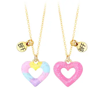 Sequin Stitching Heart Broken Best Friends Bracelets Bff Friendship Jewelry  Gifts For Kids 2pcs/set