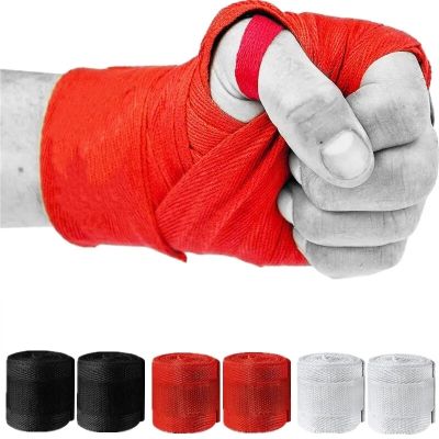 2 gulungan 3M tali olahraga perban tinju katun Sanda Gauntlets MMA Sarung tangan bungkus sabuk perban untuk kompetisi