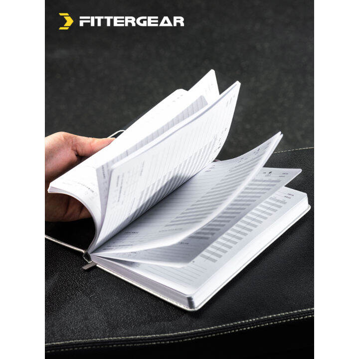 welstore-fittergear-training-book-สมุดบันทึก-การออกกำลังกาย-สมุดบันทึกแผนการออกกำลังกาย-ปกหนัง-pu-กระดาษหนา-120-g