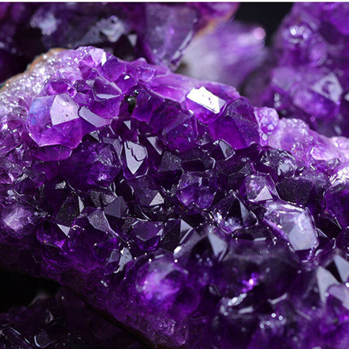 Natural Amethyst Crystal Rocks Cutting Reiki Witch Quartz Crystal
