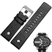 MERJUST 22mm 24mm 26mm 28mm 30mm Black Brown White Leather Strap For Diesel DZ DZ7257 DZ4318 watchband Wristband With rivet