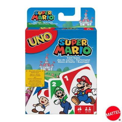 Mattel UNO Super Mario Card เกมครอบครัวตลกเกมกระดานเพื่อความบันเทิงโป๊กเกอร์การ์ด Kids Toys