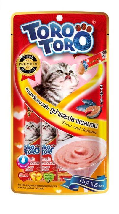 petclub-torotoro-ขนมครีมแมวเลีย-รสทูน่าและแซลมอนบีรวม-75g