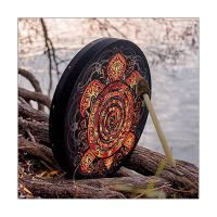 Shamanic Drums, 10-Inch Tree Decorative Design with Drumsticks, Sound Healer Shamanic Drums for Spiritual Music