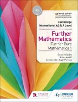 ใหม่หนังสืออังกฤษ Cambridge International AS &amp; a Level Further Mathematics Further Pure Mathematics 1 [Paperback]