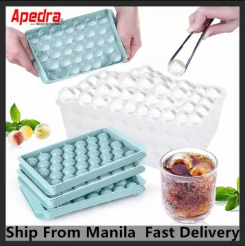 Round Ice Cube Tray with Lid Ice Ball Maker Mold for Freezer with Container  Mini Circle Ice Cube Tray Making Sphere Ice Chilling - AliExpress