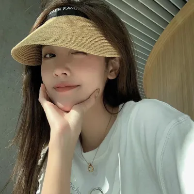 【CC】NEW Panama Straw Empty Top for Women Summer Hat Sun Protection Outdoor Sports Fishing Vacation Beach Chapeau