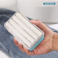 Hands-free Foaming Soap Box Enlarged Multi-function Soap Bubble Box Storage Household Light Luxury Laundry Soapbox Soap Dishes