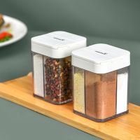 Japanese Style Transparent Seasoning Box Multifunctional 4 In 1 Condiments Jar for Spice Salt Herbs Portable BBQ Seasoning Jar