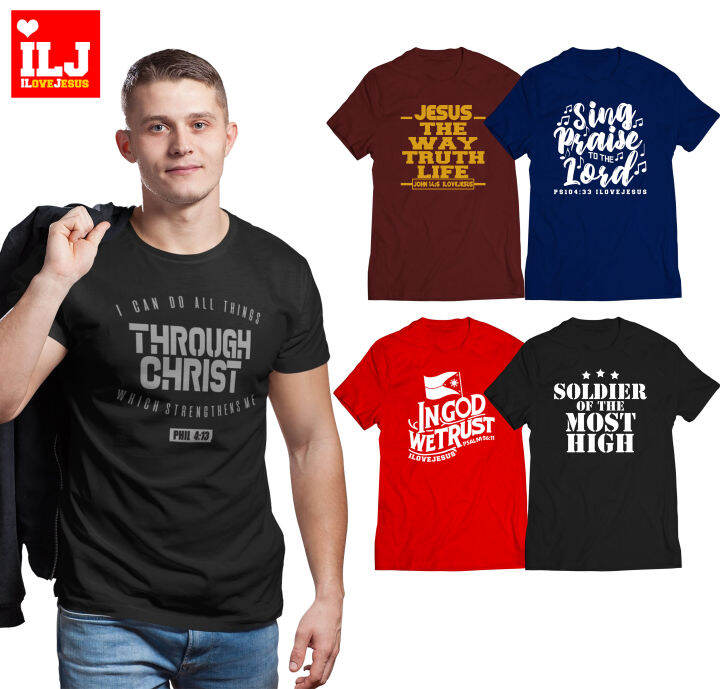 Ilj Tshirt For Men I Can Do All Things Through Christ Printed Basic 