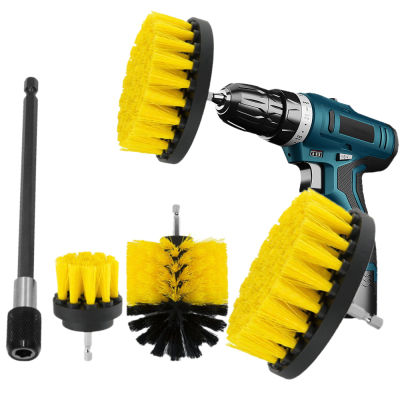 【CW】Car Electric Drill Brush Plastic Round Detailing Scrubber Brush Kit Car Tire Cleaning Tools Universal Bristle Drill Accessories