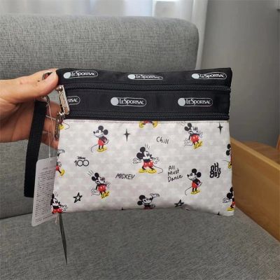 FM Lesportsac กระเป๋าถือสองชั้น กระเป๋าโทรศัพท์มือถือ กระเป๋าเครื่องสำอาง เดินและดัด บัญชีการ์ดสองใบ กระเป๋าเก็บของนี้ 7157