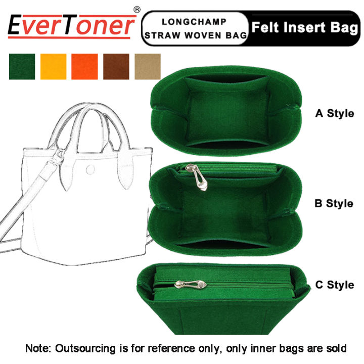 EverToner For Longchamp Straw Woven Bag Felt Insert Bag Mini Dumpling ...