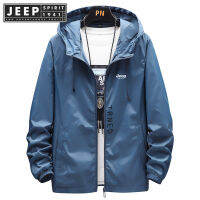 JEEP SPIRIT 1941 ESTD 2022ฤดูร้อนใหม่ Sun Protection เสื้อผ้าผู้ชายกลางแจ้ง Hooded Skin เสื้อผ้าสบายๆสีทึบแจ็คเก็ตแฟชั่น Light Jacket