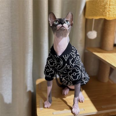 แมวเสื้อผ้าสำหรับ Sphnx นุ่มผ้าฝ้ายสีดำคาร์ดิแกนแจ็คเก็ตสำหรับ Devon Rex เบสบอลเครื่องแบบสำหรับแมวเสื้ออบอุ่นสำหรับสัตว์เลี้ยงในฤดูใบไม้ผลิ