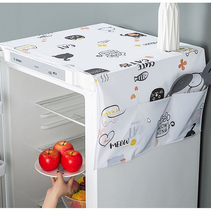 smilewil-ผ้าคลุมตู้เย็นกันฝุ่น-ผ้าคลุมตู้เย็น-กันน้ำและกันฝุ่น-มีช่องเก็บของ-ผ้าคลุมไมโครเวฟ-ผ้าคลุมเครื่องซักผ้า