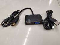 HDMI TO HDMI+VGA+เเจ็ค3.5,AUX+Port Micro พร้อมสายเเจ็ค3.5เเละสายUSB Micro อุปกรณ์เเข็งเเรงทนทาน