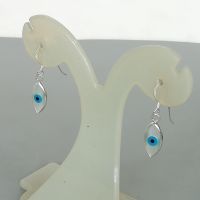 Sterling silver evil eye earrings | Evil eye danglers | Lucky charm earrings | Boho Charm earrings | E926