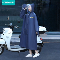 LORDWEY EVA เสื้อกันฝนที่มีคุณภาพสูงผู้หญิง/ผู้ชายซิปคลุมด้วยผ้า P Oncho รถจักรยานยนต์ชุดกันฝนยาวสไตล์เดินป่า P Oncho สิ่งแวดล้อมเสื้อกันฝน