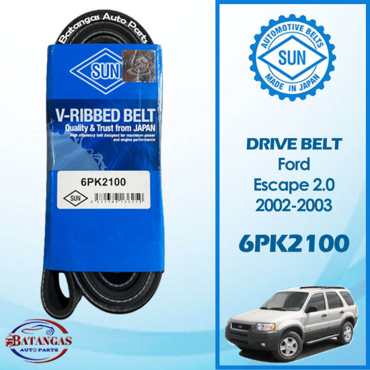 DRIVE BELT FORD ESCAPE 2.0 20022003 6PK2100 SUN (Alternator + Aircon