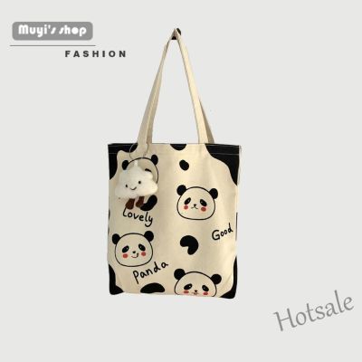 【hot sale】♘┇ C16 Student canvas bag female summer large-capacity one-shoulder class hand bag female ins Mori Joker Tote bag