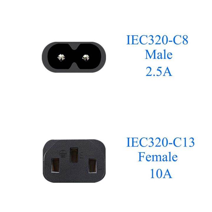 thriving-jorindo-iec320-c8ตัวผู้เป็นตัว-c13-3ขาอะแดปเตอร์ไฟตัวเมีย-c13-c8-c8เพื่อ-c13-iec-3pin-ตัวเมียไป2pin-ตัวผู้อะแดปเตอร์ปลั๊กไฟฟ้า