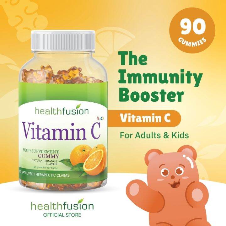 Health Fusion Vit C 90 Gummies Immunity Boost For Adults Kids Ascorbic 