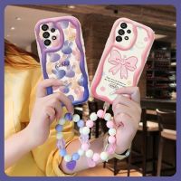 texture Love bracelet Phone Case For Samsung Galaxy A73 5G/SM-A736B Full edging Wave border For Girls interest Pendants