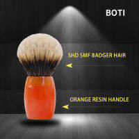 Boti โกนหนวดแปรง SHD SMF หลอดไฟแบดเจอร์ปมและดูดสีส้มเรซิ่นจับร้านตัดผมหวีสำหรับเครื่องมือเครา