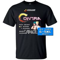 เสื้อยืดแฟชั่นผู้ชาย Contra Nes Start Screen T เสื้อ Black 100 Cotton Hip Hop Cotton For Mens Men T-Shirt