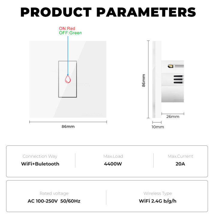 tuya-smart-touch-switch-20a-power-monitor-wifi-เครื่องทำน้ำอุ่นหม้อไอน้ำเครื่องปรับอากาศ-light-timing-eu-wall-สำหรับ-alexa-home