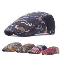 Y.toys ผู้ชายผู้หญิง Scrawl Camouflage Duckbill Beret หมวก Hollow Breathable ผ้าฝ้ายปรับ Cabbie Newsboy ขับรถล่าสัตว์แบนหมวก