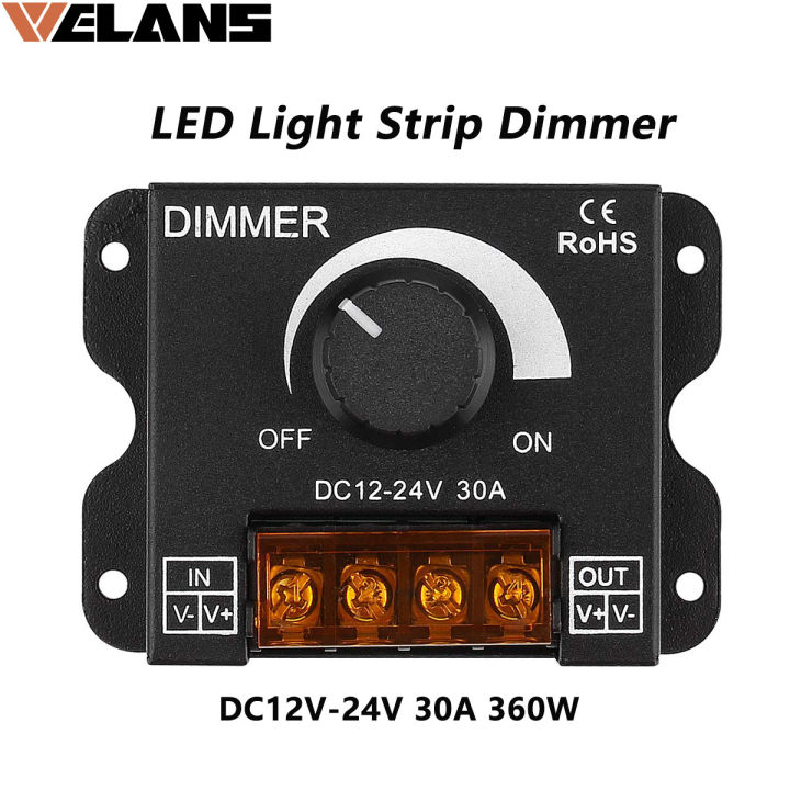 Led Light Strip Dimmer Dc 12v 24v Led Dimmer Switch 30a 360w Voltage