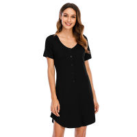 2021Night Dress 2020 New Women Nightgown short sleeve Sleepshirts Nightdress Sexy Nightie Sleepwear nighty for ladies