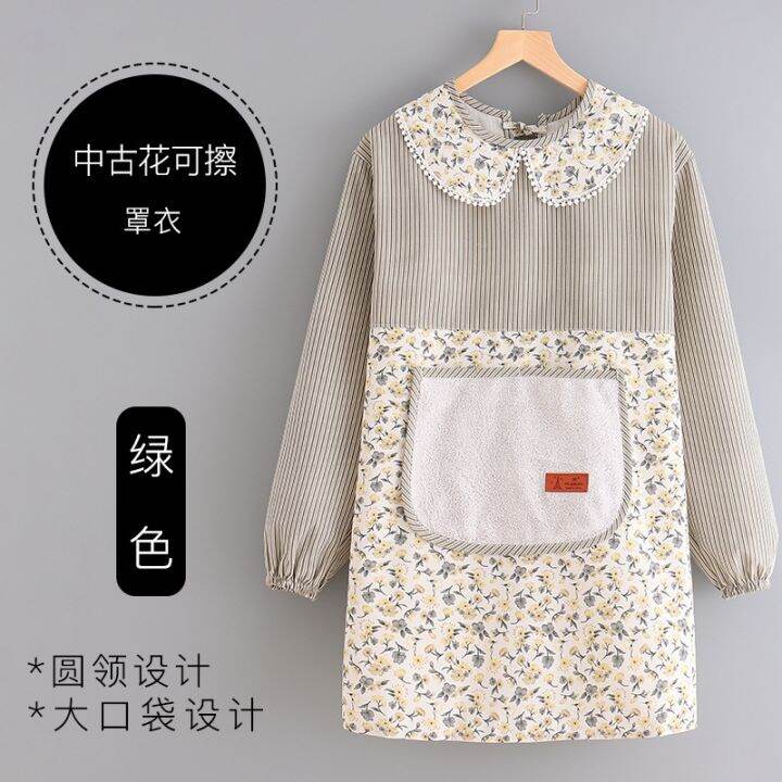 overall-female-household-kitchen-cooking-apron-in-2023-the-new-adult-coveralls-anti-wear-long-sleeved-brim-preventionth