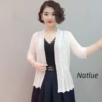 Natlux เสื้อกันหนาว ผญ เสื้อแขนยาว เสื้อกันหนาว ชิค สบายๆ วินเทจ แฟชั่น WXF239129W 38Z230918