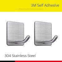 3M Sticker Adhesive Stainless Steel Wall Mount Holder Hook 1pc Door Clothes Coat Hat Hanger Hanger Towel Clothes Robe Rack Clothes Hangers Pegs