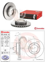 09 9143 11 จานเบรค ล้อ F (ยี่ห้อ BREMBO) รุ่น UV PVT TOYOTA Land Cruiser 100 ปี 1998-2007