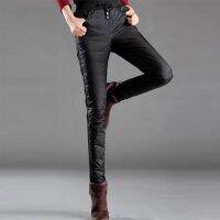 [COD] [Winter double-sided down womens outerwear high waist slimming thickened warm feet duck down]