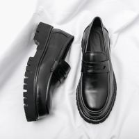 Sepatu Pantofel Sebatu แพลตฟอร์ม Baru Sepatu Nikahan Bersol Tebal Sepatu Bisnis ทางการ Hitam Sepatu Kasual Penambah Kulit