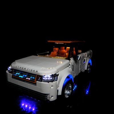 ไฟบล็อคก่อสร้างแบบทำมือเหมาะสำหรับ K-Box Range Rover โมเดลจิ๊กซอว์ LED ควบคุมระยะไกลบล็อคก่อสร้าง