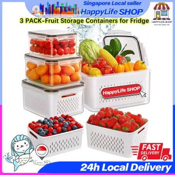 Refrigerator Storage Box Fridge Organizer Fresh Vegetable Fruit Boxes Drain  Basket Storage Containers Pantry Kitchen Organizer