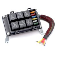 12V 40A Relay Box 6 Way ATC/ Fuse Relay Box 24V Fuse Block with Relay Universal Waterproof Kit for Car Truck