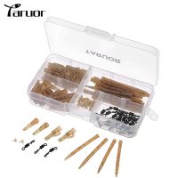 【LZ】♧✜✶  Taruor 100pcs Terminal Carp Fishing Tackle Safety Lead Clips with Pins Tail Rubber Tubes Anti-Tangl e Sleeves Quick Change