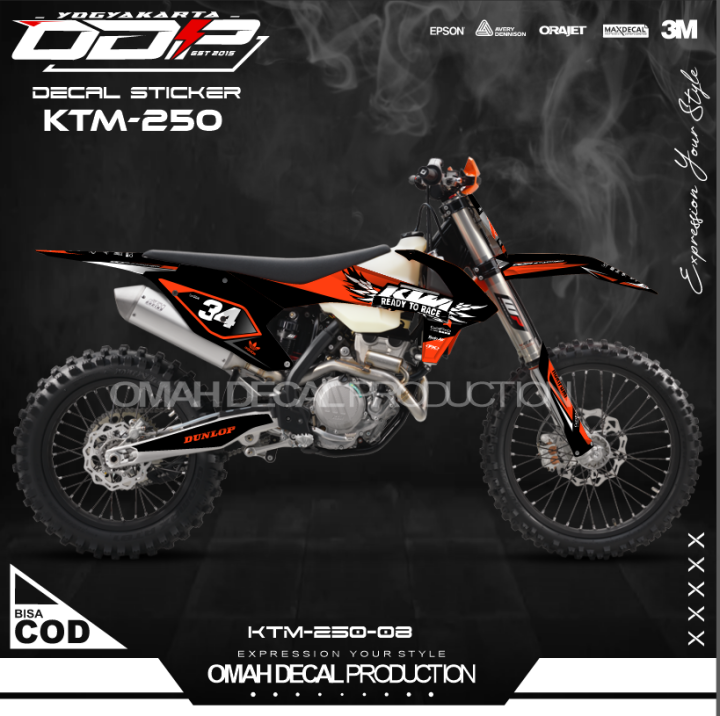 DECAL KTM 250 HONDA DEKAL STIKER KTM 250 DEKAL KUALITAS TERBAIK BANYAK
