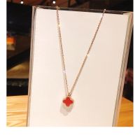 Titanium Steel Kalung Liontin Necklaces Korean Style Four-leaf Choker Necklace Women Jewelry